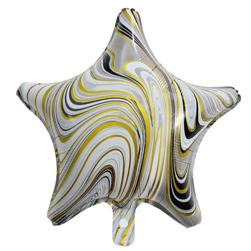 Picture of MARBLE STAR FOIL BALLOON BLACK 18INCH